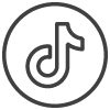 TikTok logo, a stylized letter J.